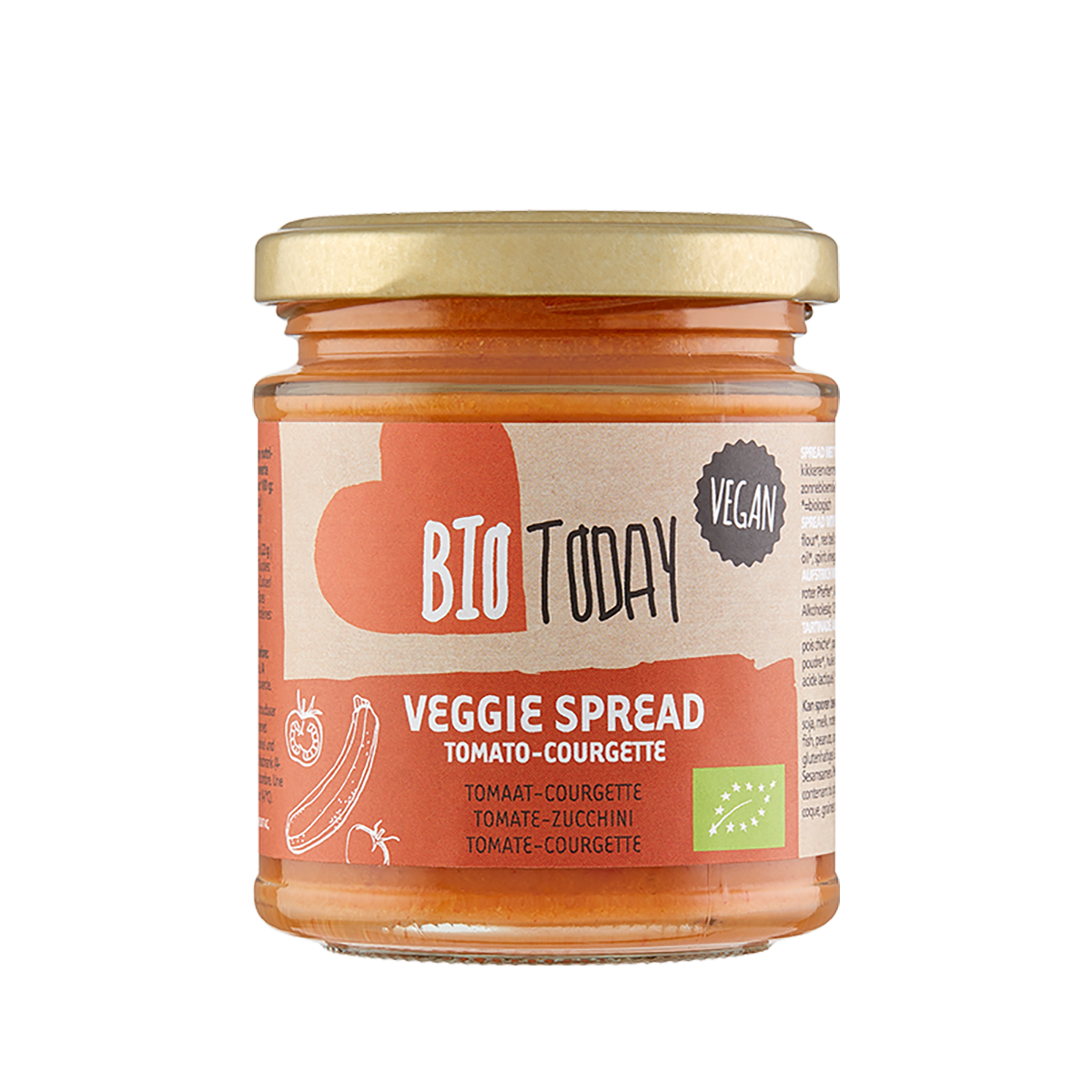 Bio Today veggie spread tomaat-courgette (160 gram)