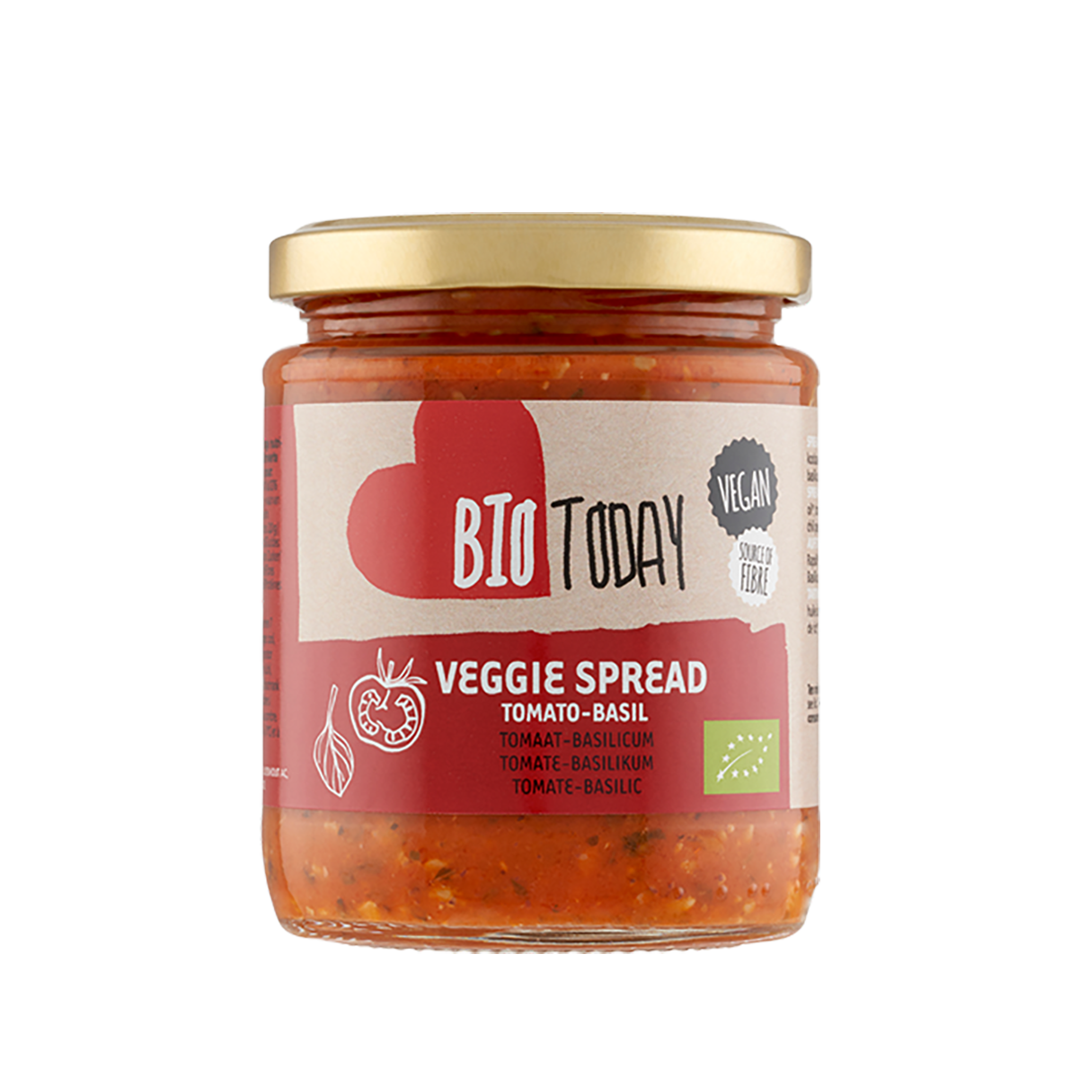 Bio Today veggie spread tomaat-basilicum (235 gram)