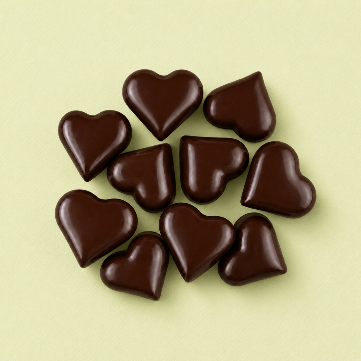 Chocolade hartjes puur (9 stuks)