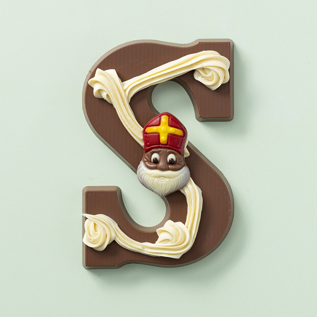 Luxe chocoladeletter S melk (225 gram)