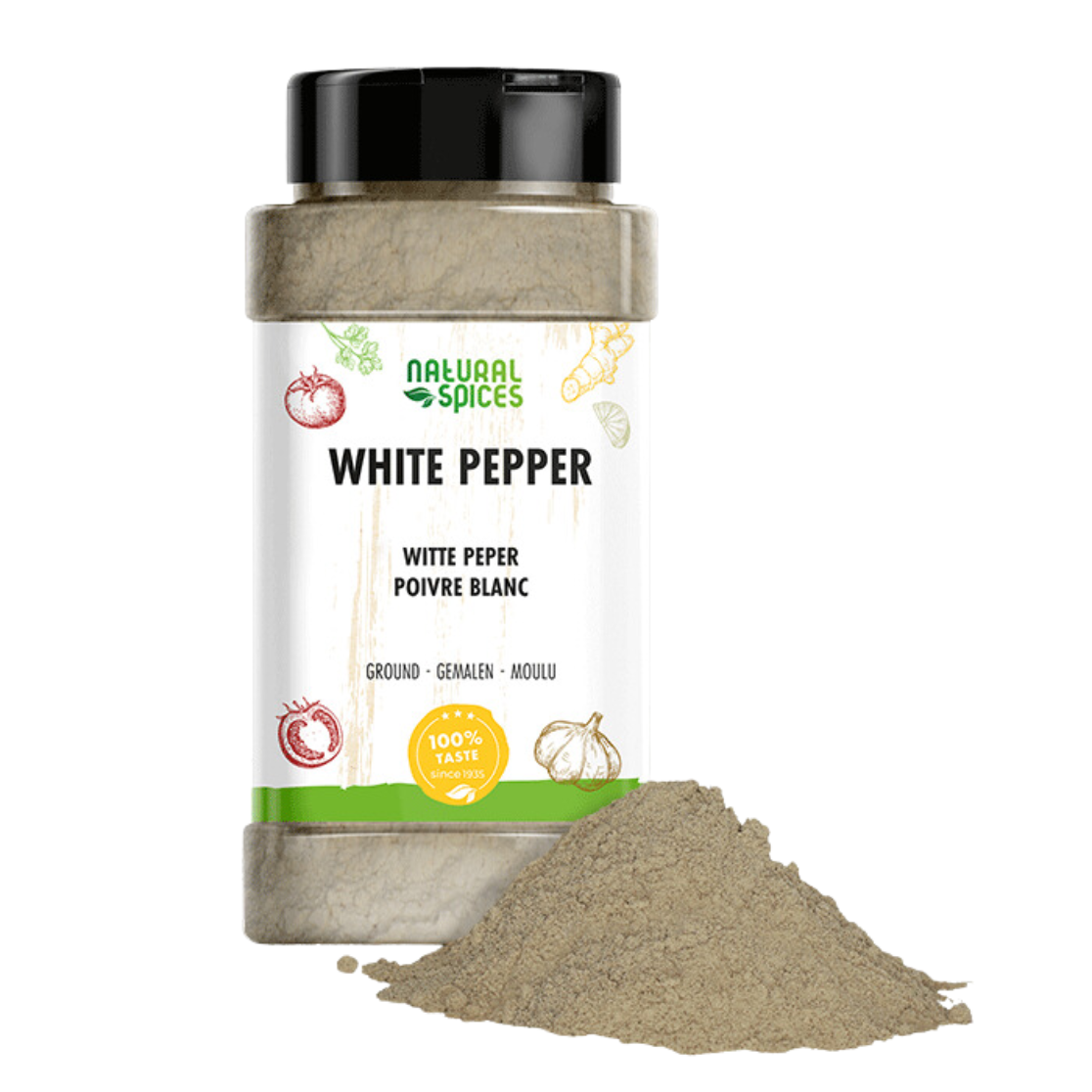 Natural Spices Peper wit gemalen (500 gram)