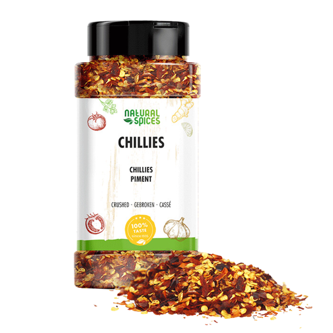 Natural Spices Chillies gebroken 2-4 mm (260 gram)