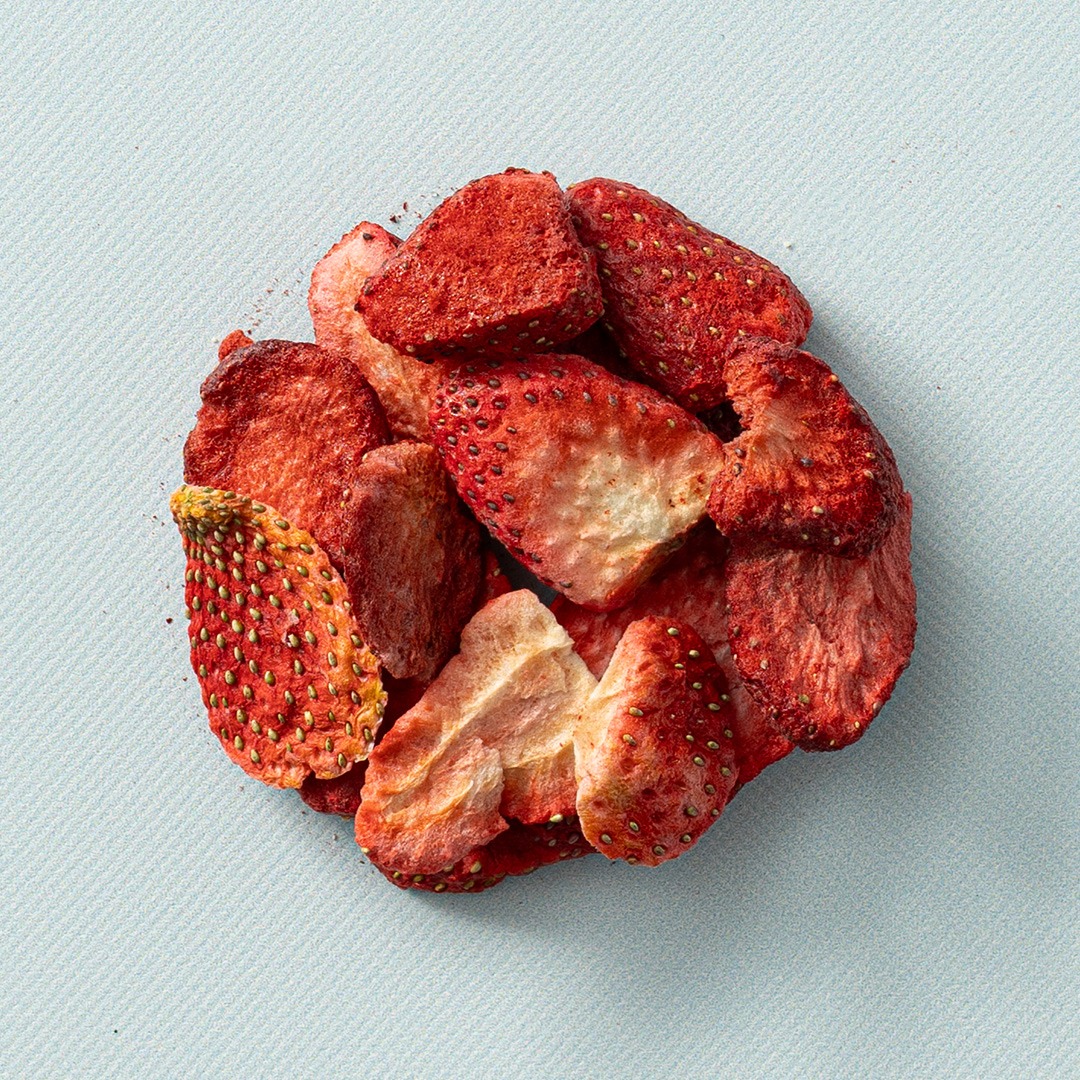 Gevriesdroogde aardbeien schijfjes 20 gram