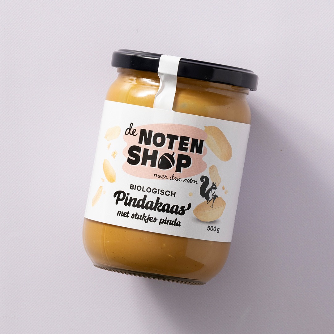 Pindakaas vers met stukjes (bio) 500 gram