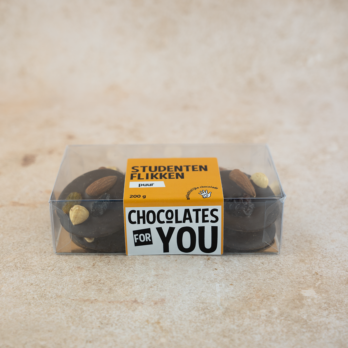 Chocolates For You Studentenflikken puur (200 gram)