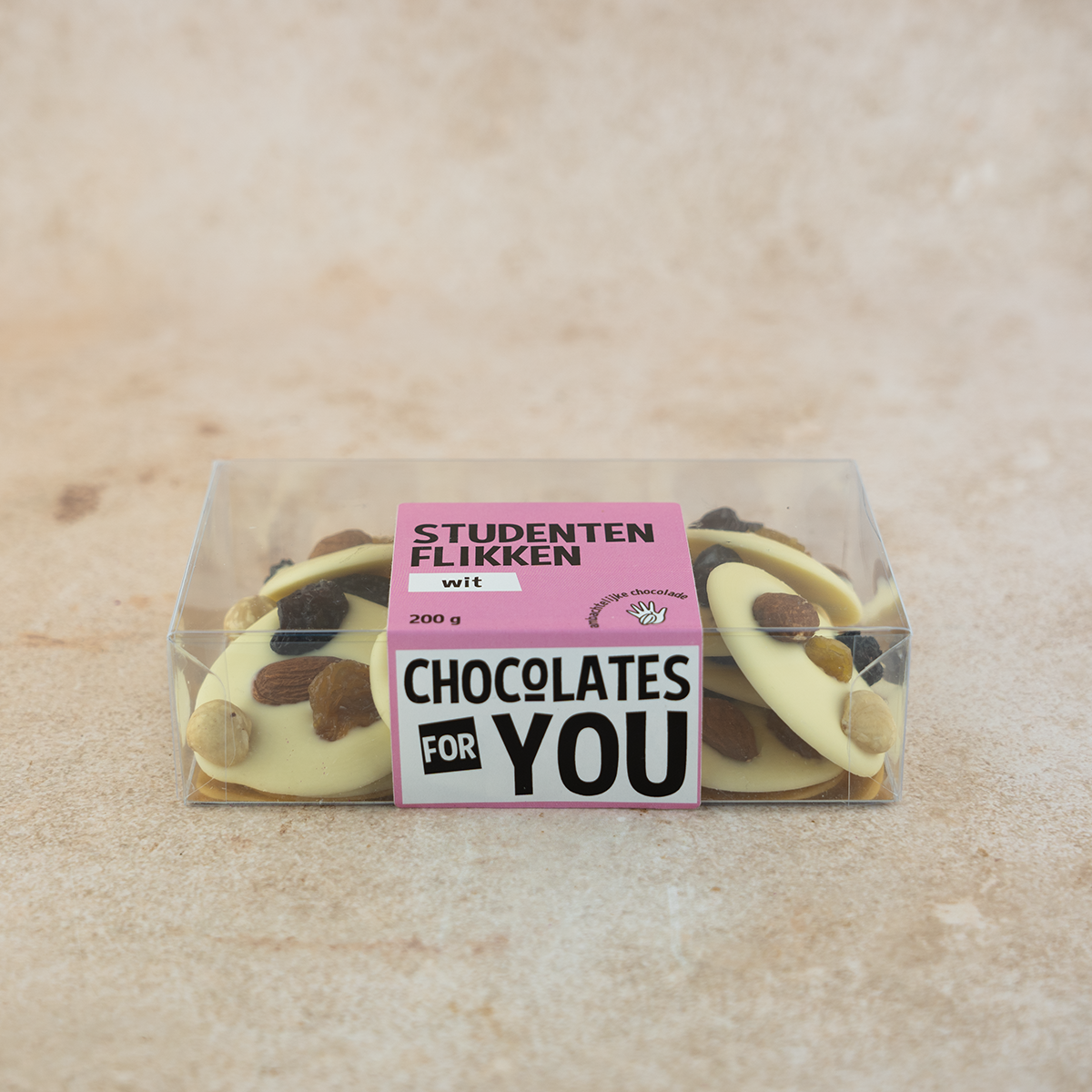 Chocolates For You Studentenflikken wit (200 gram)
