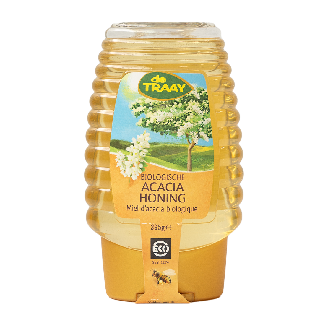 De Traay Acacia Honing Bio Knijpfles (365 gram)
