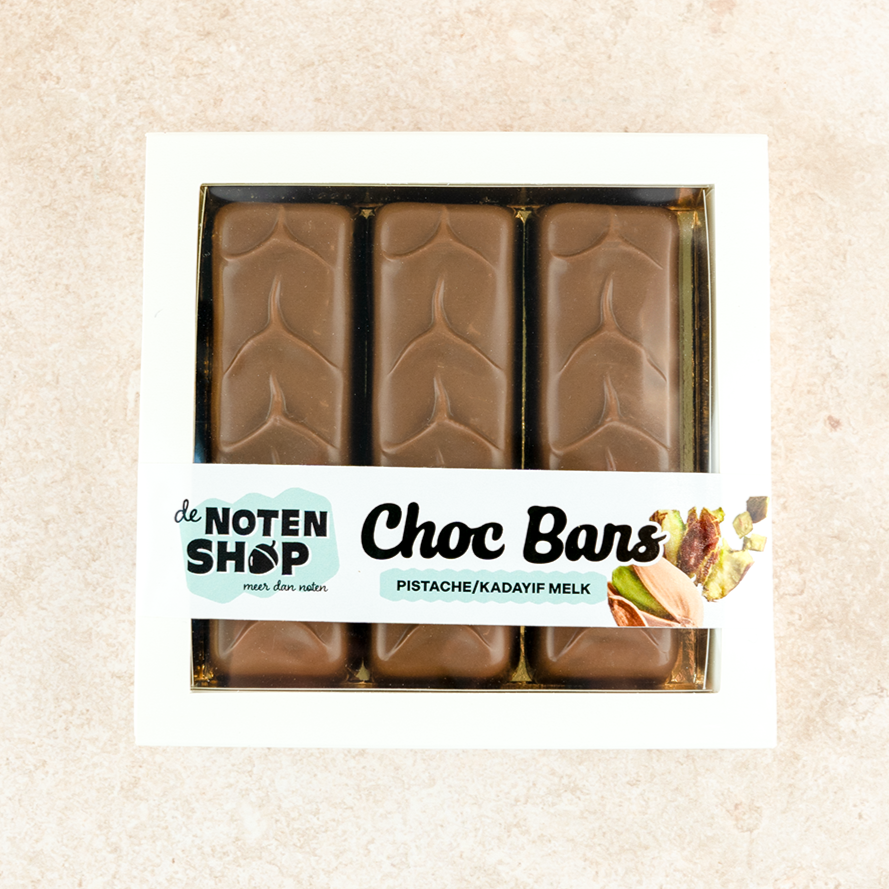 Choc bars pistache/kadayif 3 stuks Choc bars pistache/kadayif 3 stuks