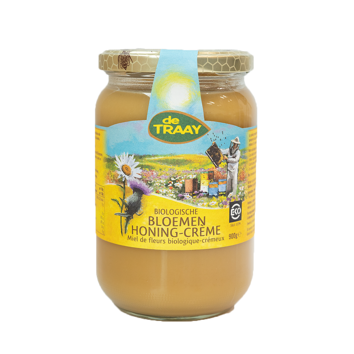 De Traay Bloemen Honing Creme Biologische (900 gram)