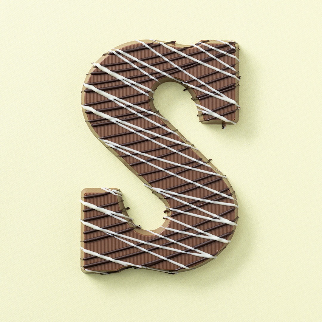 Chocoladeletter S melk swirl (200 gram)