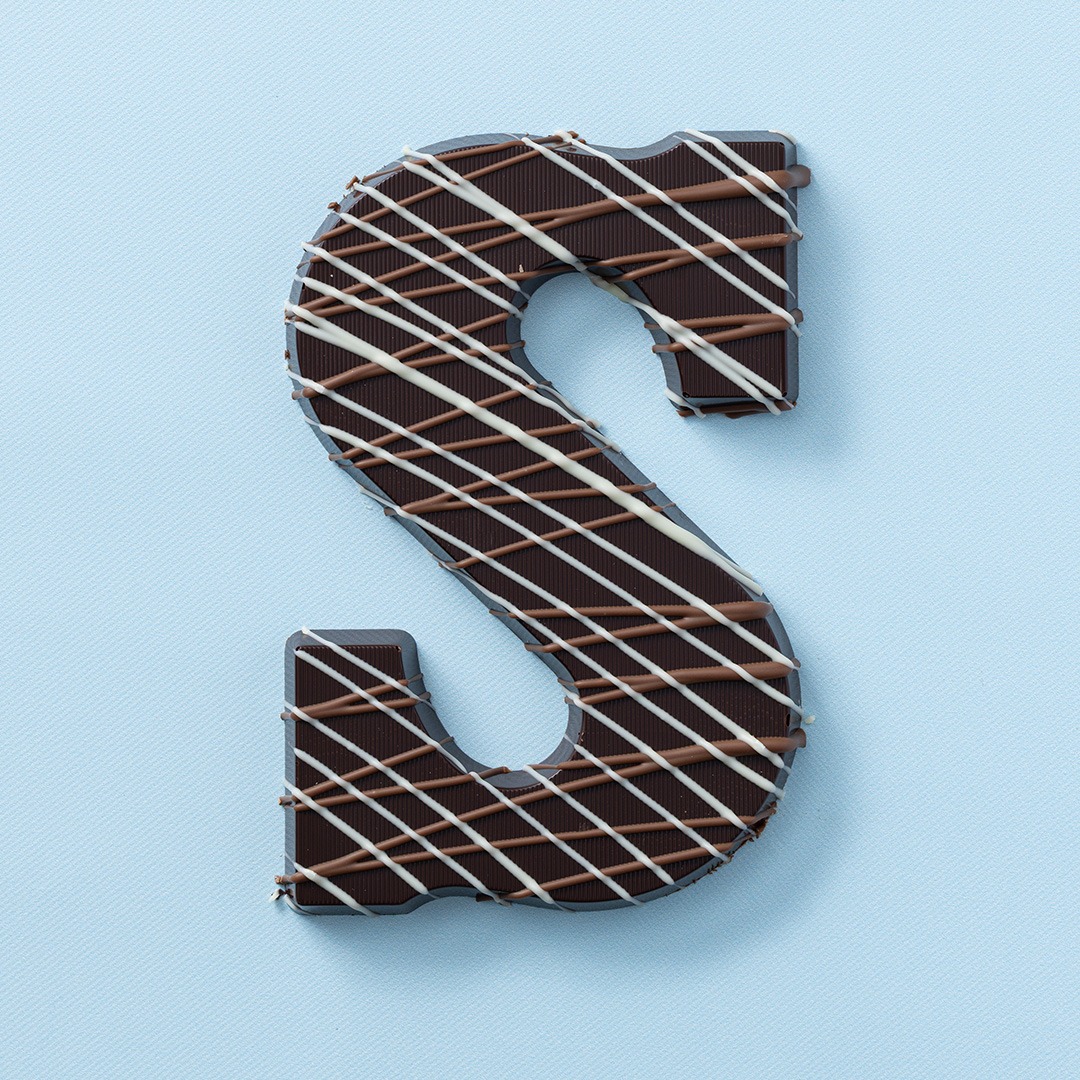 Chocoladeletter S puur swirl (200 gram)