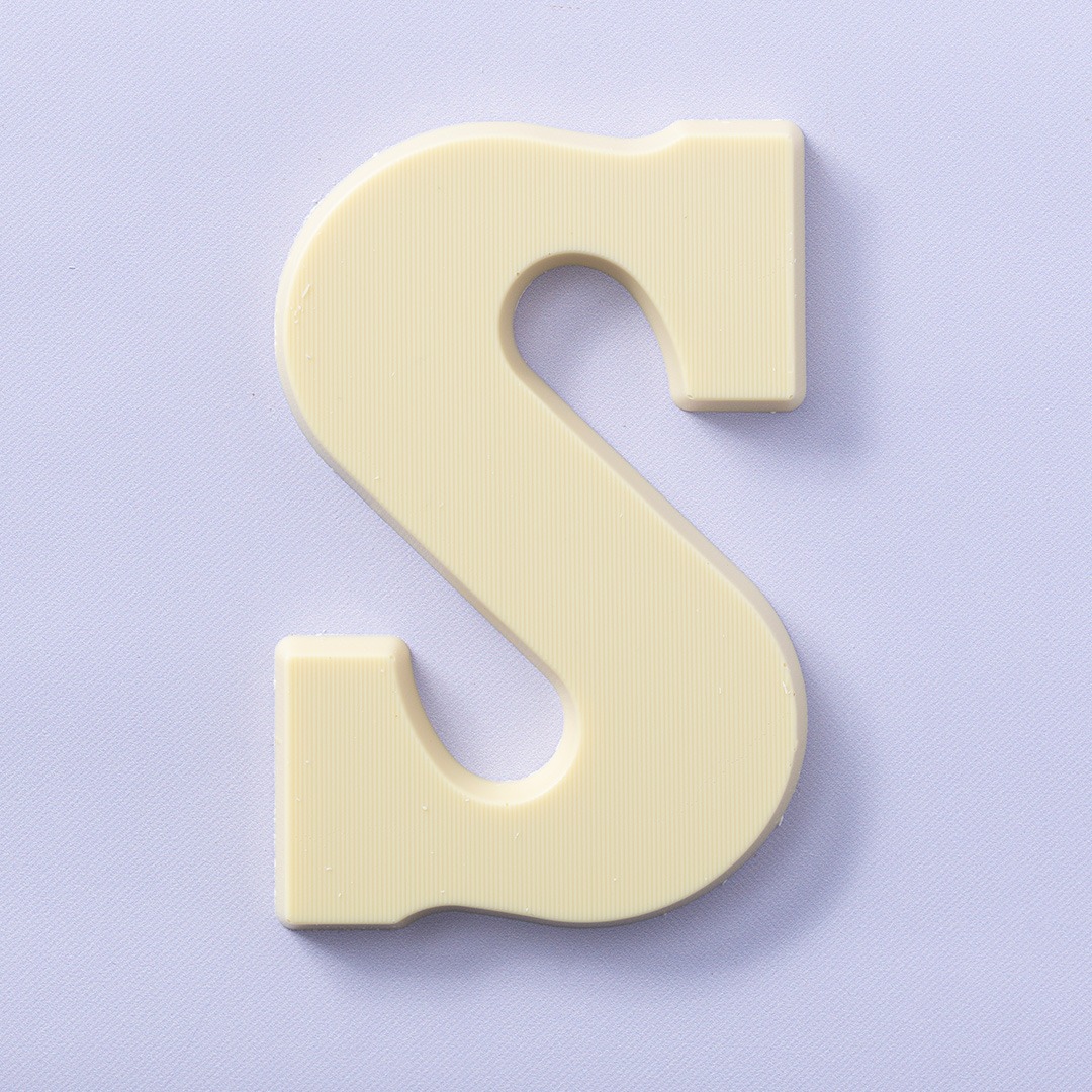 Chocoladeletter S wit (200 gram)