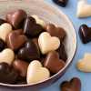 Chocolade hartjes gemengd (9 stuks) van dichtbij