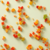 Gekonfijtte Cassata speciaal verspreid over de achtergrond
