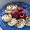 Blauwe spirulina (bio) met banaan en framboos