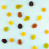 Banketbakkers fruit los over de achtergrond