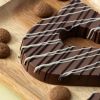Chocoladeletter S melk swirl (200 gram) puur en wit
