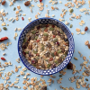 Havermuesli cranberry & amandel (bio) in een schaaltje
