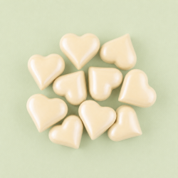 Chocolade hartjes wit (9 stuks)
