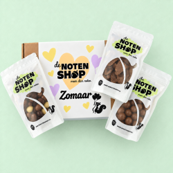 Geschenkpakket chocolade ‘Zomaar’ met drie zakjes chocolade