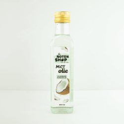 MCT olie in een glazen fles