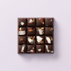 Chocolates For You choc block puur Tropical Crunch 100 gram met kokosvlokken en crunchy stukjes