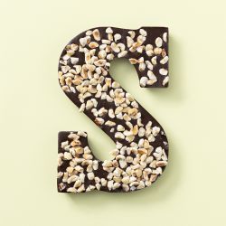 Chocoladeletter s puur/hazelnoot los