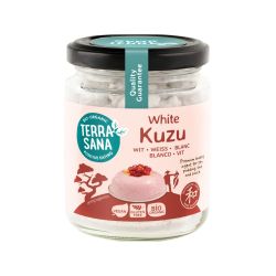Glazen potje 125 gram witte kuzu bindmiddel van het merk Terrasana