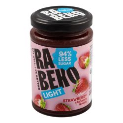Rabeko aardbeien jam light 230 gram glazen potje