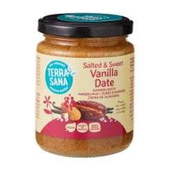 Terrasana Salted & sweet amandelpasta vanilla date (bio) 250 gram