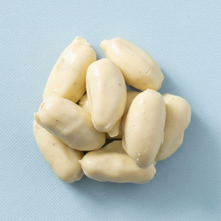 Chocolade dadels medjoul wit in een cirkel gelegd