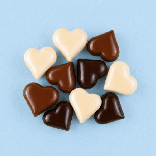 Chocolade hartjes gemengd (9 stuks)
