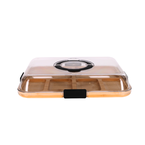 JENS Living Bamboe Snack Tray Met Deksel (Spaarproduct)