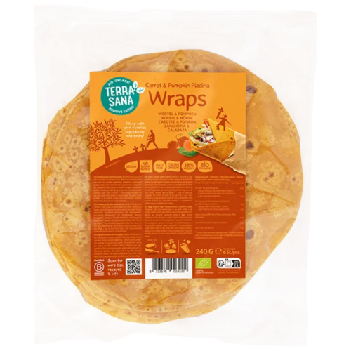 Terrasana Groentewraps wortel/pompoen 6 stuks