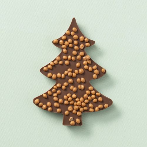 Chocolade kerstboom met karamel zeezout balletjes liggend