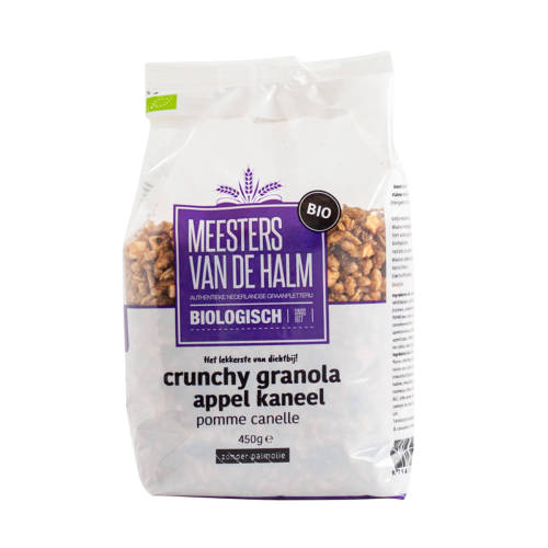 De Halm Crunchy granola appel & kaneel (bio) 450 gram