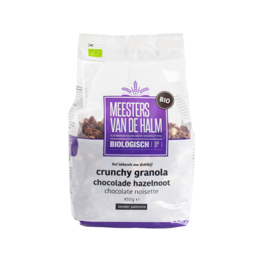 De Halm Crunchy granola chocolade/hazelnoot (bio) 450 gram
De Halm Crunchy granola chocolade/hazelnoot (bio) 450 gram