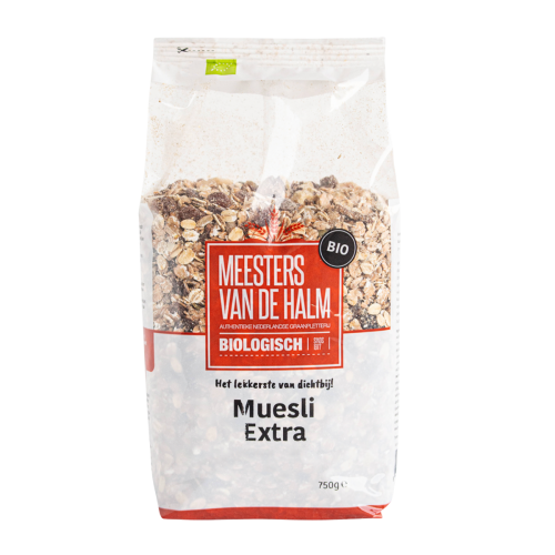 De Halm Muesli extra (bio) 750 gram