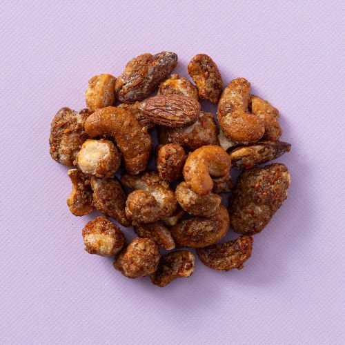 Gekarameliseerde notenmix chili
