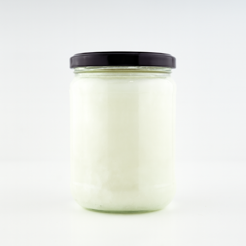 Kokosolie geurloos 500 ml in een glazen pot