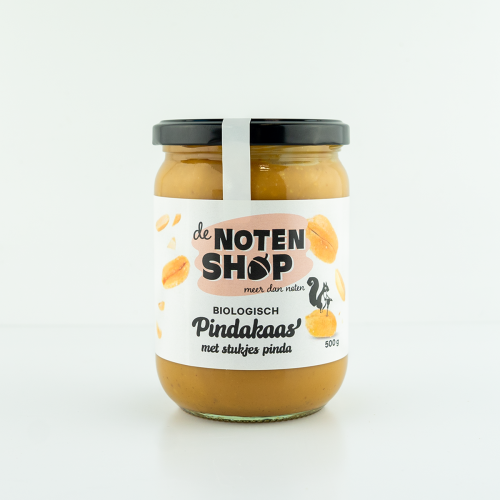 Pindakaas vers met stukjes (bio) 500 gram