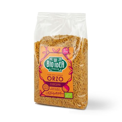 La Bio Idea Orzo kurkuma 400 gram in een plastic verpakking