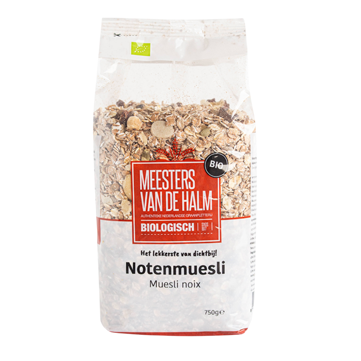 De Halm Muesli noten (bio) 750 gram