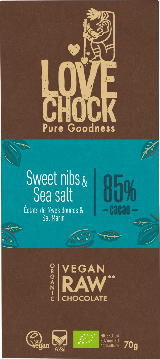 Lovechock sweet nibs & sea salt 85% (bio)