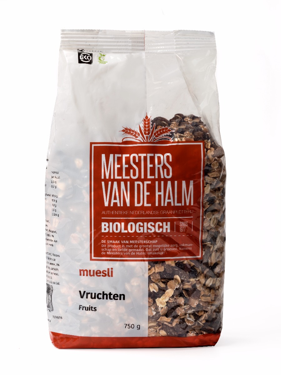 De Halm Muesli Vruchten (750 gram)
