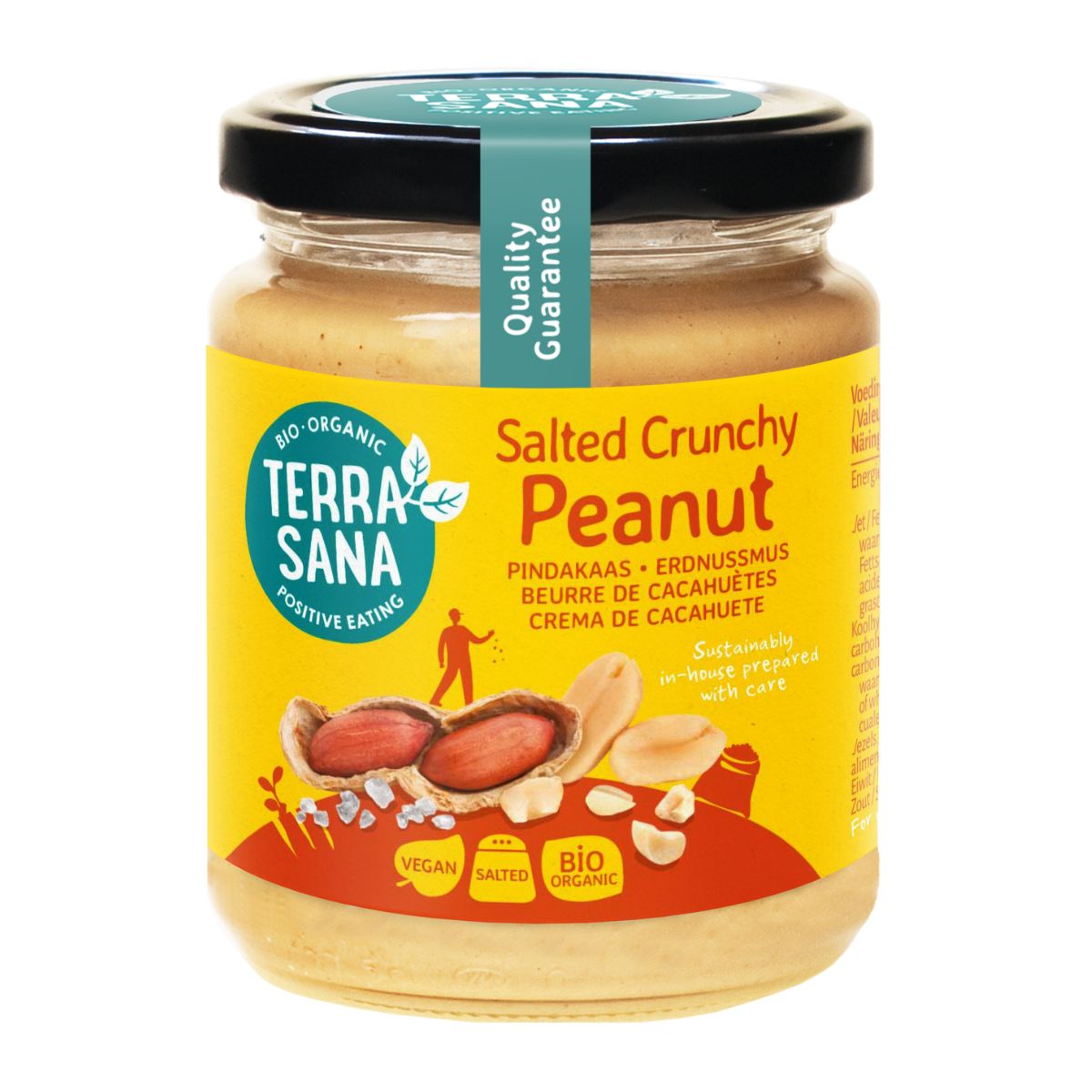 Terrasana Pindakaas crunchy salted 250 gram