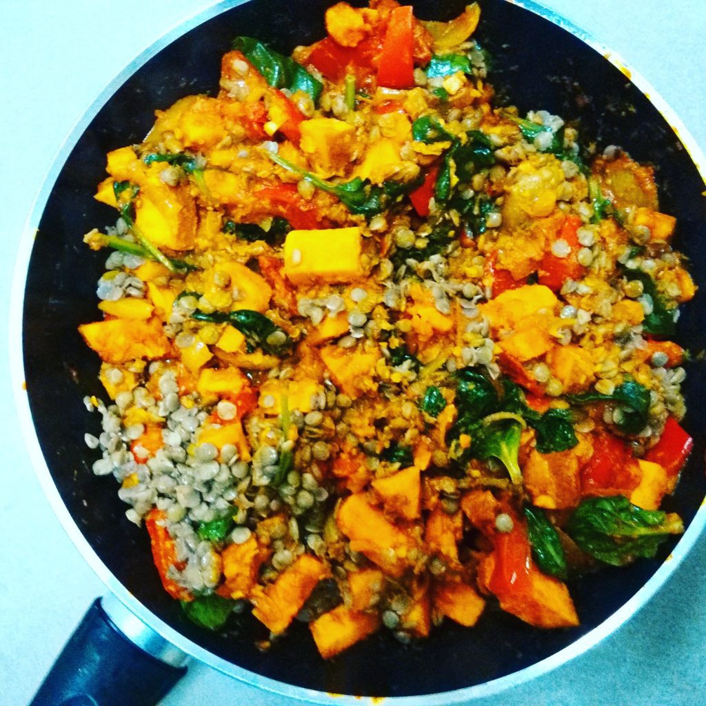 Groene linzencurry