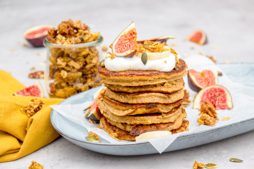 American pancakes met banaan