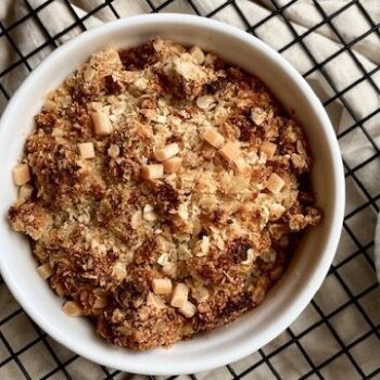 Crumble met gezouten karamel