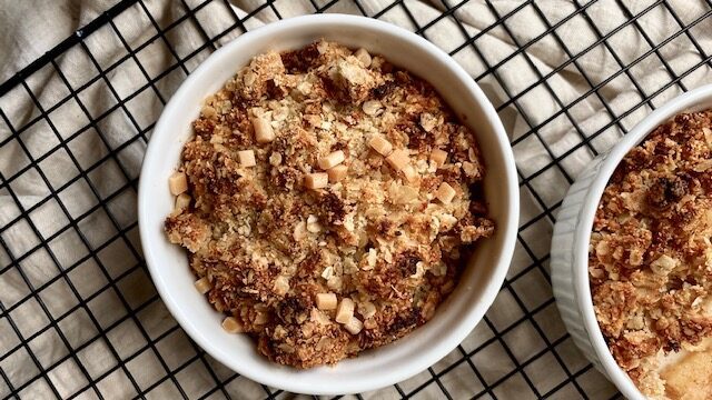 Crumble met gezouten karamel